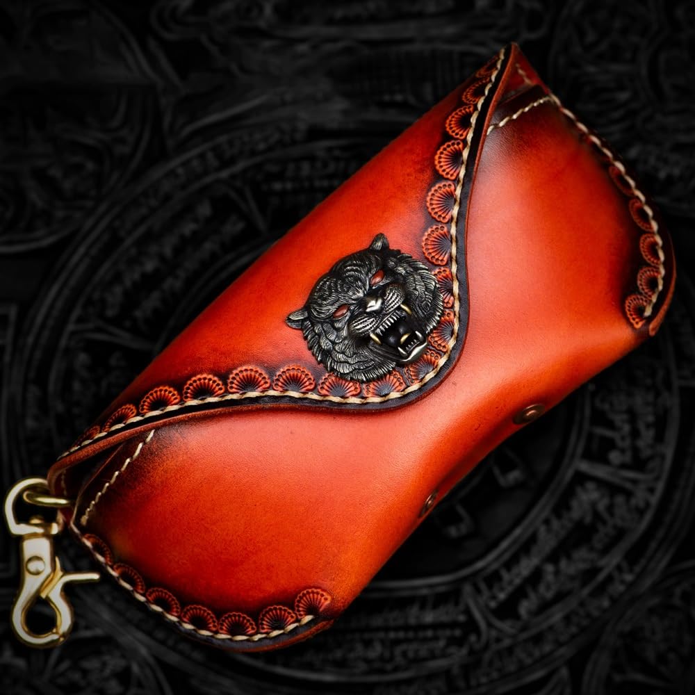 Skórzane etui na okulary w stylu retro, przenośne etui na okulary, skórzane, odporne na nacisk, poziome etui na okulary ochronne, etui podróżne na okulary przeciwsłoneczne (Grey : A, Size : S)