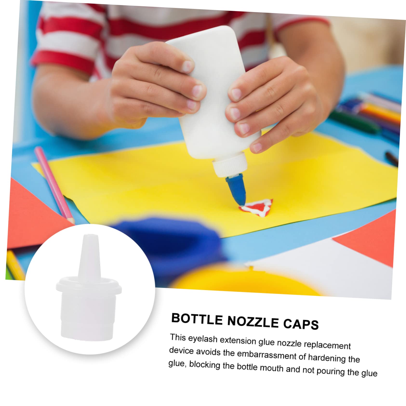 MUSISALY Eyelash Extension Supplies Lash Extension Bottle Nozzle Caps 100pcs Replacement Cap