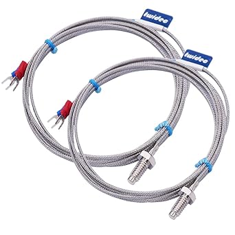 Twidec/2Pcs 1/4" Screw Probe Temperature Sensor K Type Thermocouple 2 Meters Cable Temperature Range 0-600C LT-104