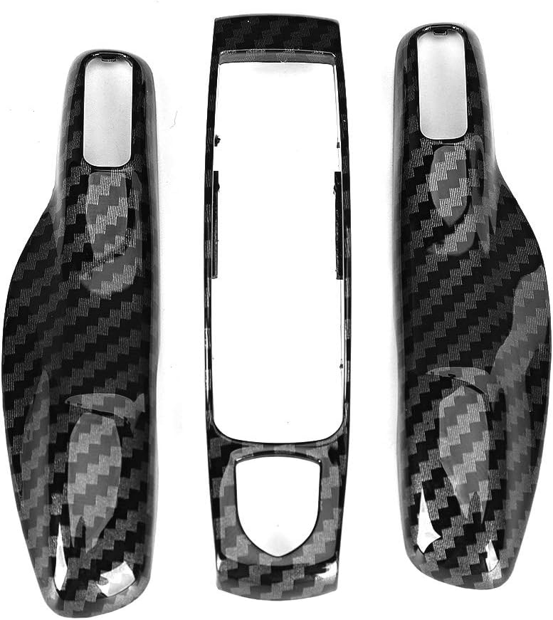 Akozon Remote Key Fob Cover Fit for Cayman/Macan/Boxster/Spyder/Panamera, Carbon Fiber Style Key Fob Shell Replacement