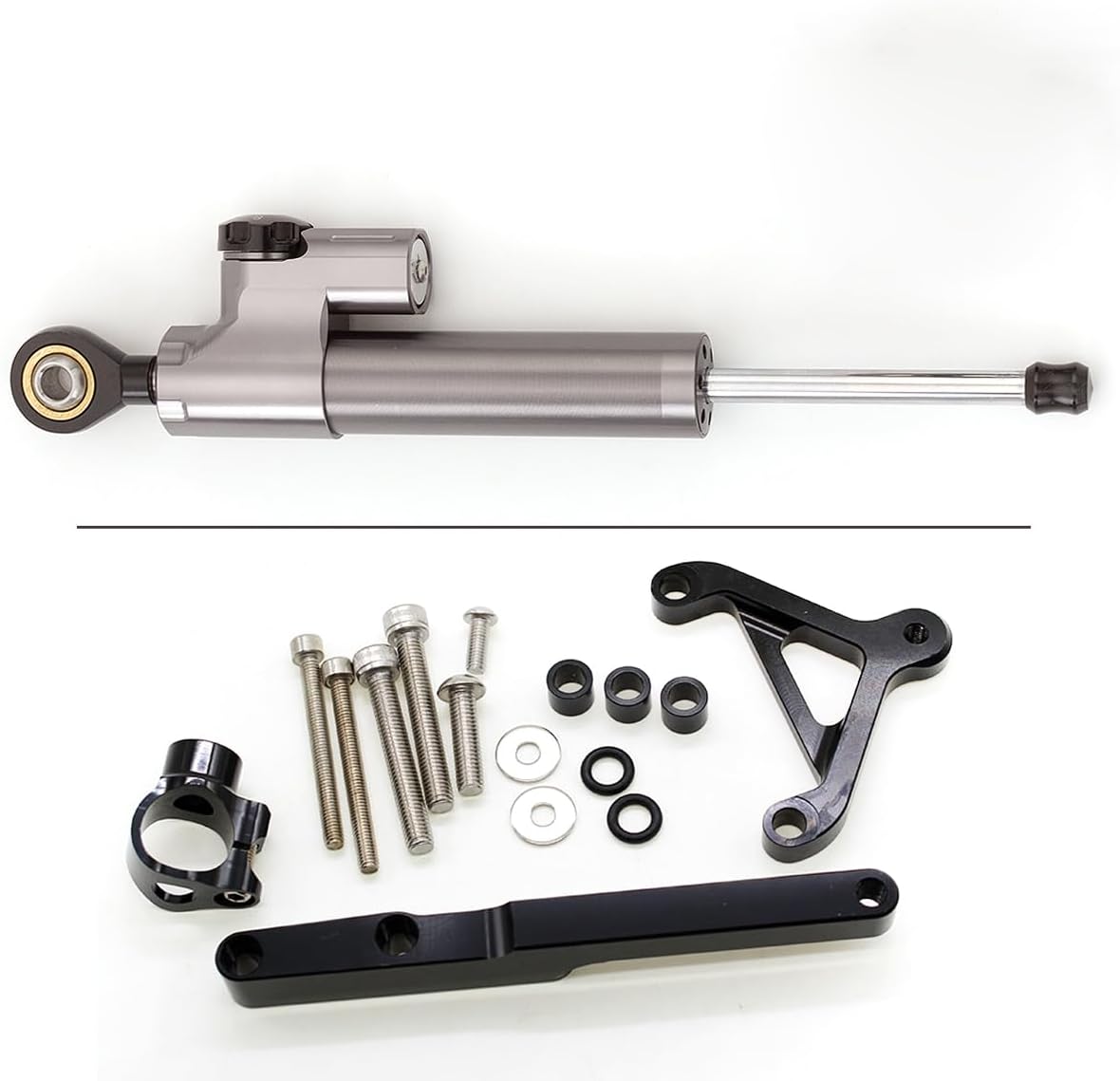 Motorcycle CNC Steering Damper Stabilizer Buffer Control Bar With Mounting Bracket Kit Full Set Compatible with CB1000R 2008-2017