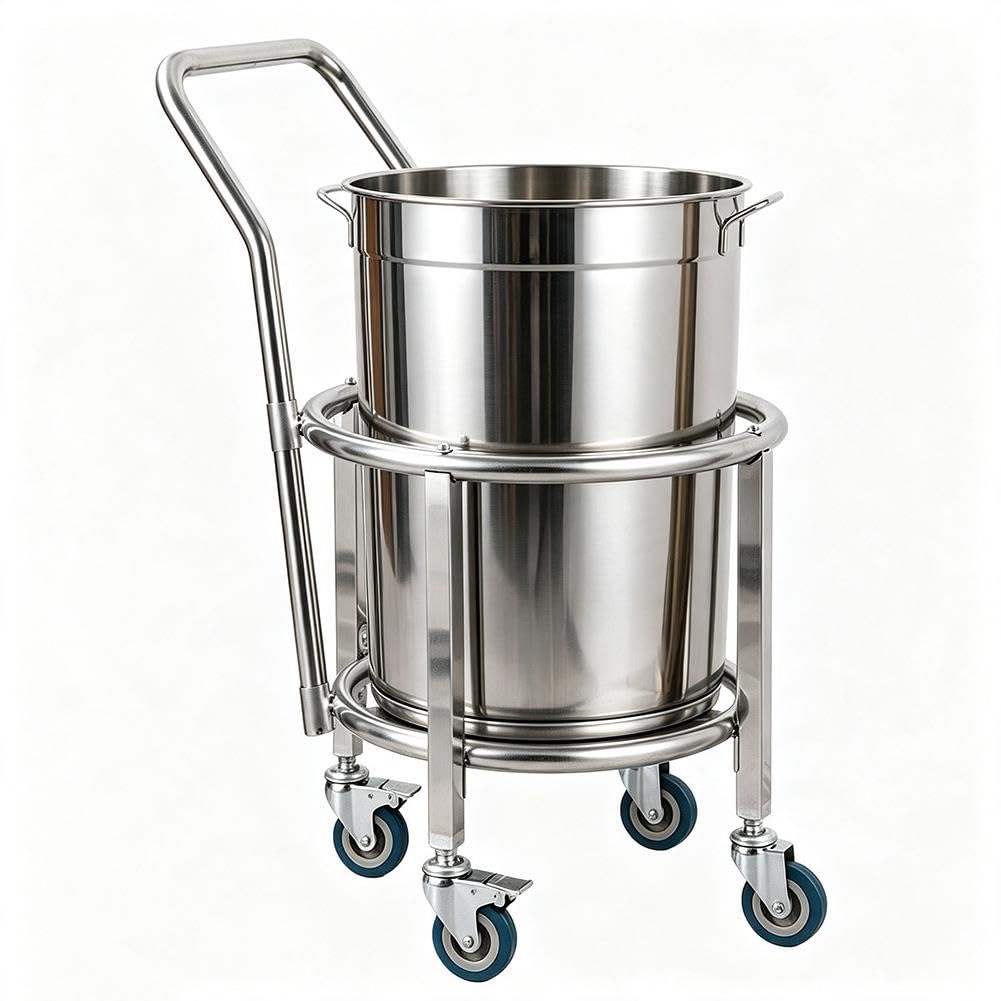 Carro de acero inoxidable para ollas grandes