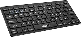 Teclado Sem Fio Bluetooth 5.0 a Pilha a'GOLD Slim ABNT2 – Conexão Tripla BT1/BT2/BT3, Super Silencioso, Ideal para Notebook, Tablet e Celular, Compatível com Windows, Android e iOS