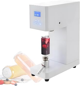 Intelligent Can Sealing Machine, Maquina Selladora De Latas,Compatible with 2.17" Diameter Cans, Height Adjustable Seamer for Tin, PET, Aluminum & Glass White-220V