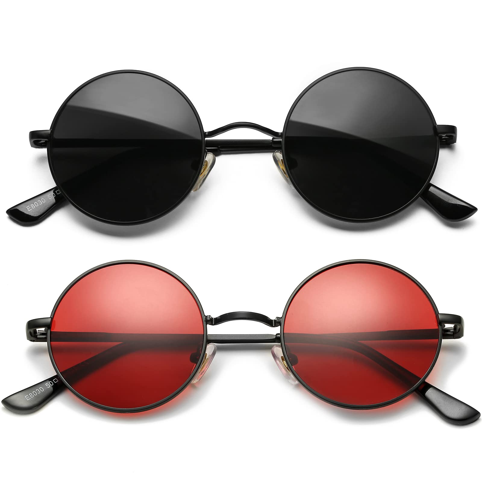 AIEYEZOAIEYEZO Round Lennon Glasses Round Polarized Sunglasses for Women Men Small Circle Sunnies