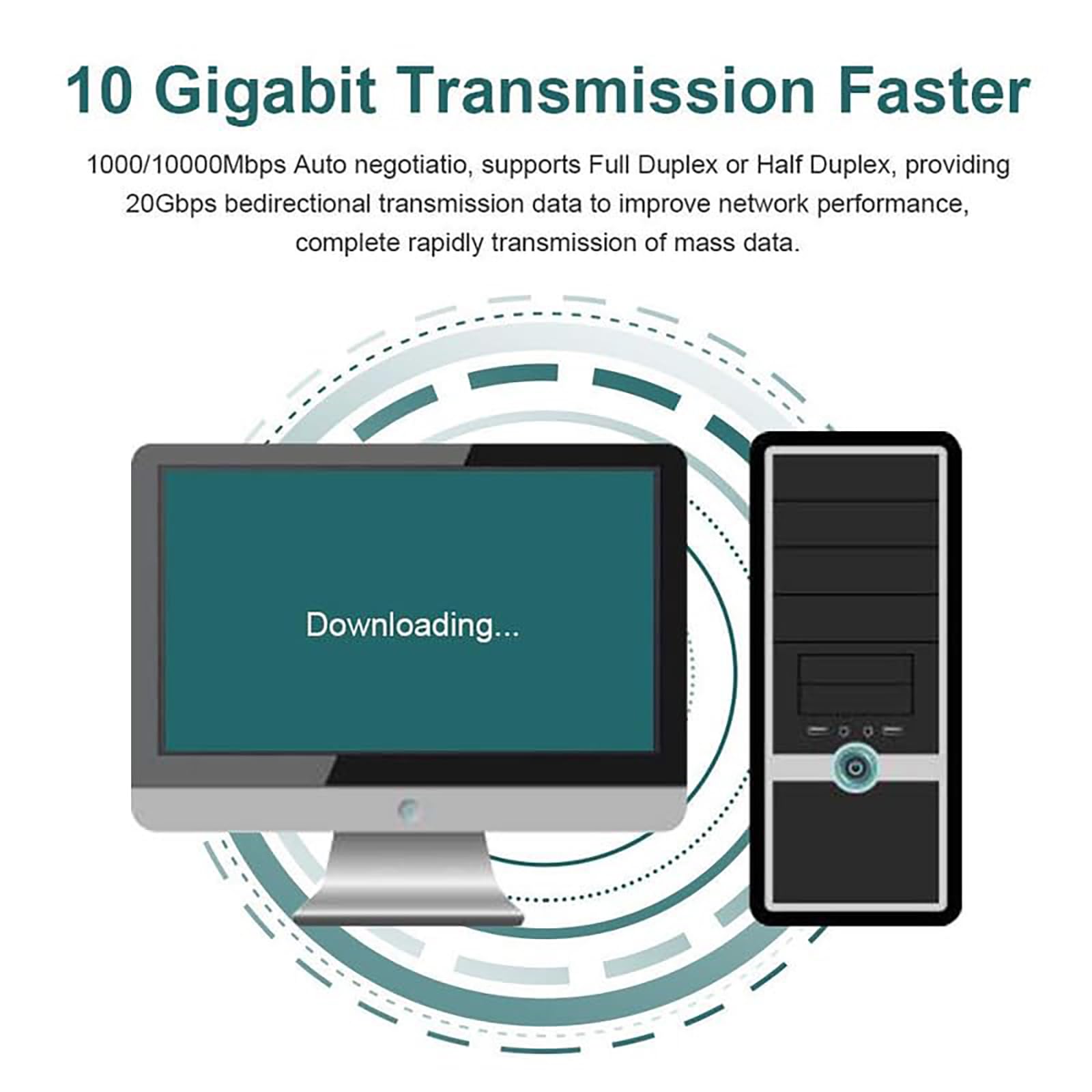 ipolex Carte réseau 10 GB, 2 Ports RJ45, Carte réseau 10GbE Comparer à Intel X540-T2, Prend en Charge Windows Server / Windows / Linux / VMware(ne Prend Pas en Charge Mac)