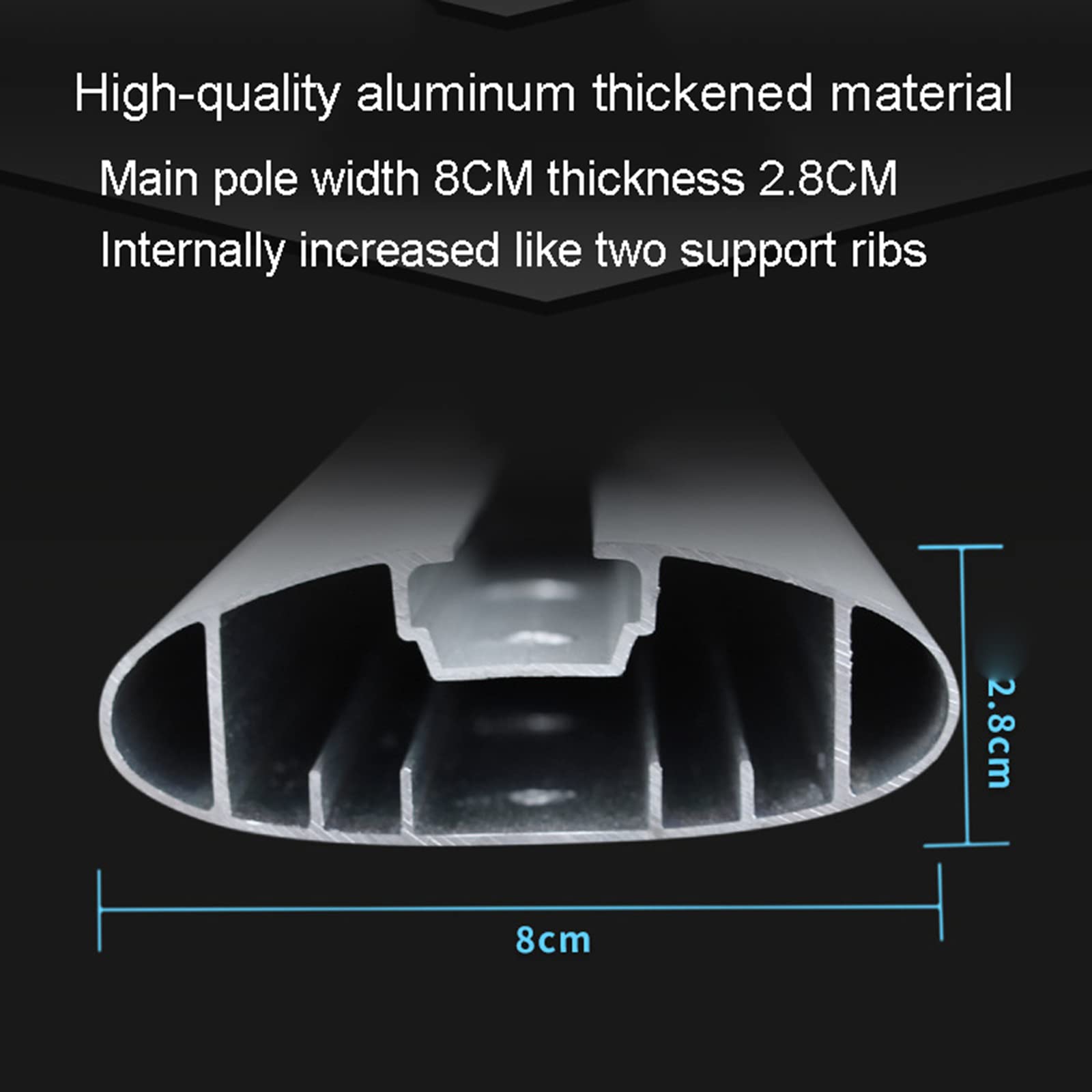 Bagażnik dachowy z poprzeczką samochodową, cichy bagażnik dachowy ze stopu aluminium, konstrukcja płata głównego pręta skutecznie zmniejsza opór powietrza, nadaje się do samochodów, kempingów