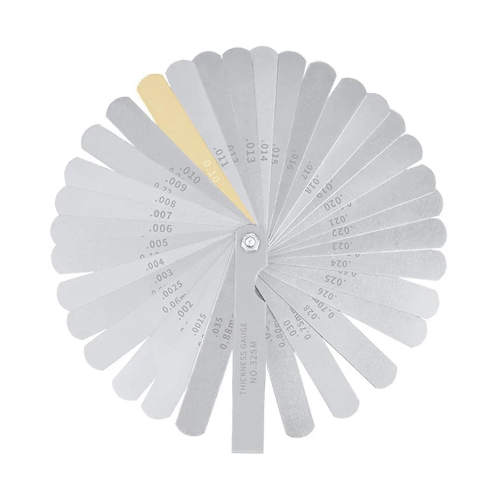 Calibre de Espesores Juego de espesores métricos de 32 hojas, 0,0015-0,035 pulgadas/0,04-0,88 mm(32 pieces)