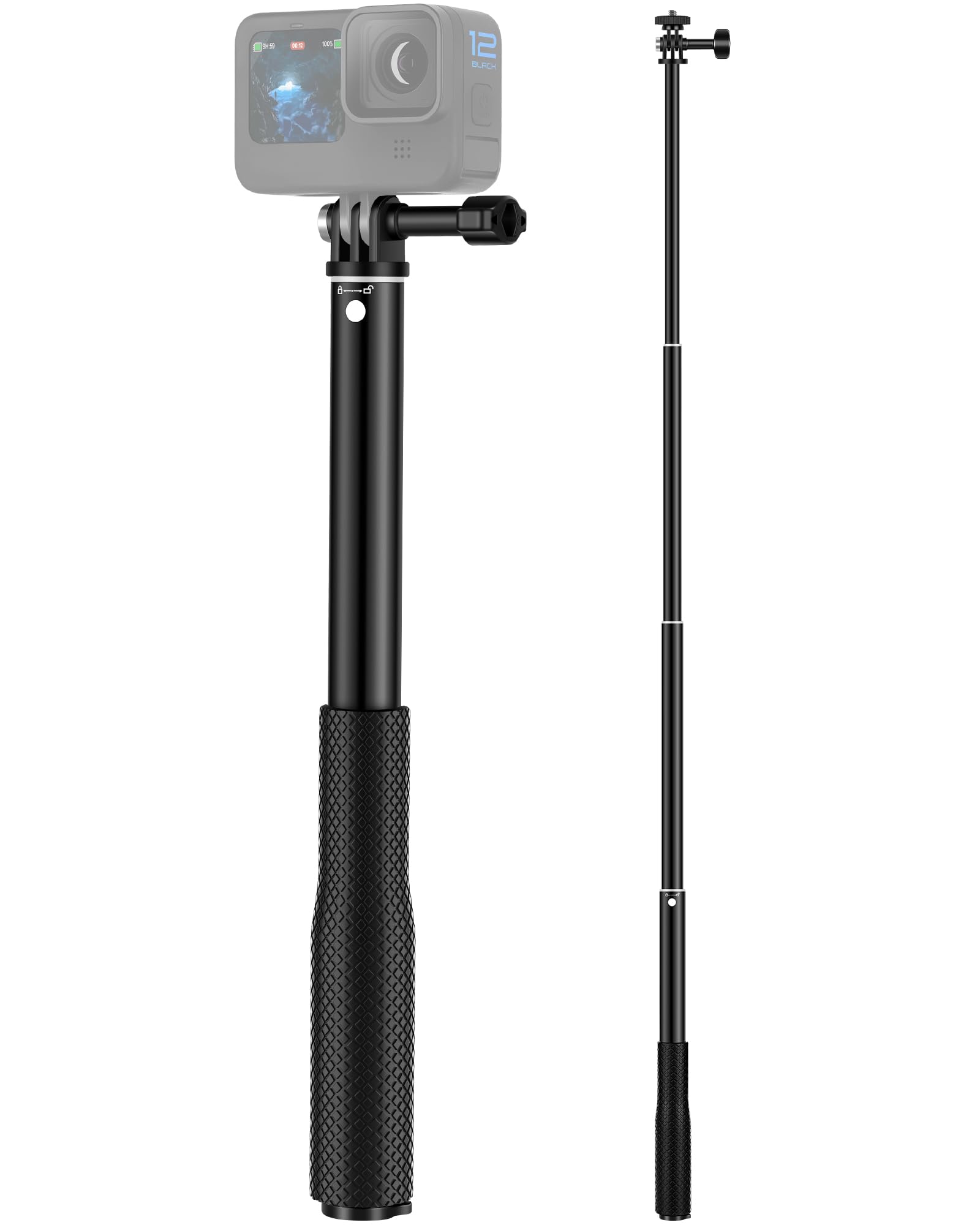92cm Perche à Selfie Télescopique Etanche pour GoPro Hero 13/12/11/10/9/8/Max, DJI Osmo Pocket 4/3, DJI Osmo Action 5 Pro/4, AKASO EK7000/V50X et Autres caméras d'action