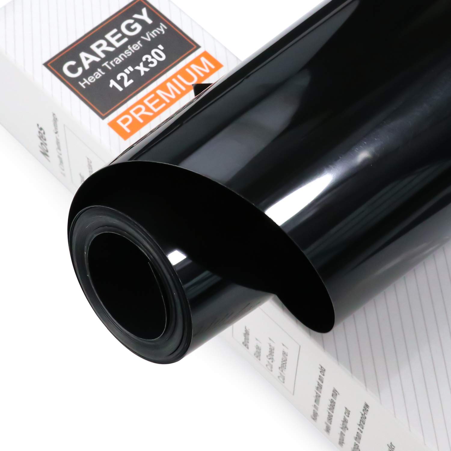 Amazon.com: CAREGY Heat Transfer Vinyl HTV for T-Shirts Iron on Vinyl 12  Inches by 30 Feet Roll (Black)