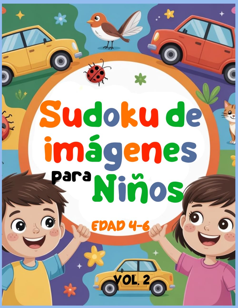 Sudoku de Imágenes para Niños Vol. 2: 50 Sudokus Divertidos de 4x4 con Animales, Insectos, Dinosaurios, Vehículos y Monstruos | Juegos de Lógica para Niños de 4 a 6 Años