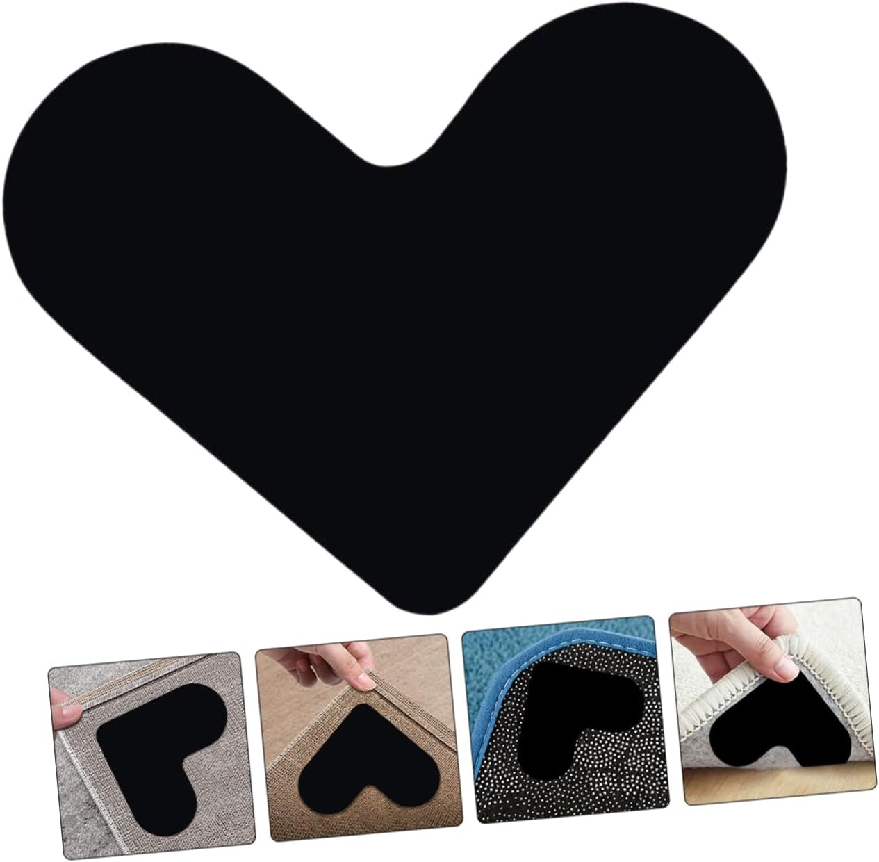 20Pcs Heart Shaped Non Slip Carpet Gripper Pads Double Sided Rug Tape for Tile Hardwood Floors Lightweight Easy to Use for Home Office and Workshops