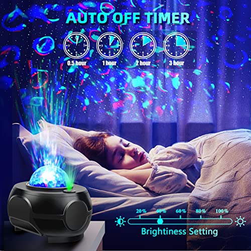 Galaxy Projector, Star Projector Night Light With Remote Control, Music Speaker And Timer Ocean Wave Light, Led Mini Disco Ball Light Dad Birthday Gift For Kids Adults Teen Bedroom Decoration #TOP3