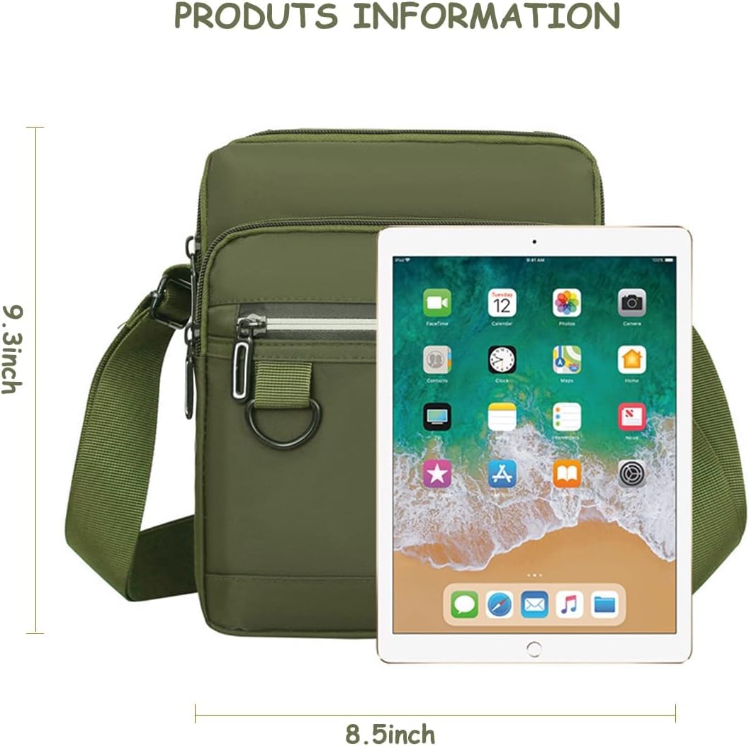 BIMMI Waterproof Messenger Bag for Men, Small Crossbody Shoulder Bag, Lightweight Casual Purse for Work Travel