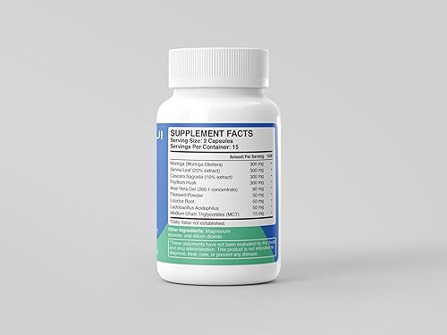 Miniatura 7 de GUI Limpieza avanzada de 1 semana con moringa  Soporte avanzado intestinal y colon  con hoja de moringa oleifera, hoja de senna, cascara sagrada y