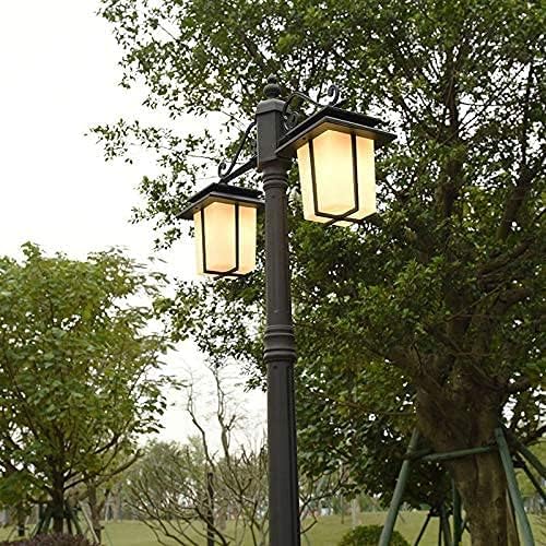 Lámpara de pie exterior retro 230cm color negro aluminio y vidrio miniatura 2