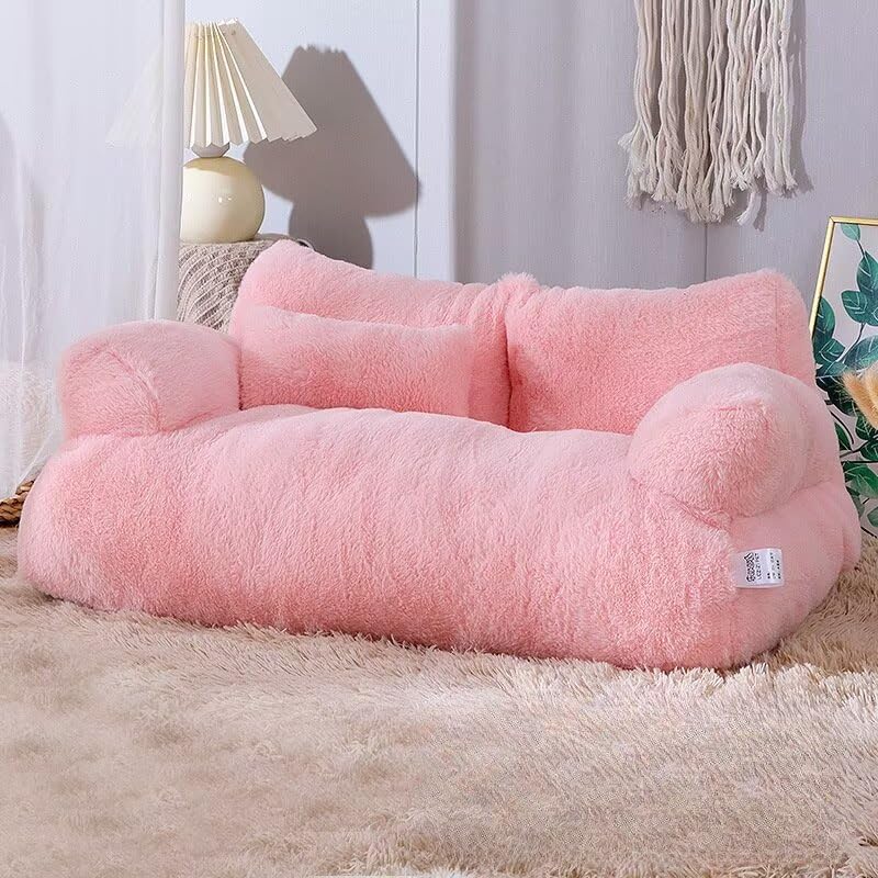 SWZEC fuzzy funny dog bed sofa - Polar Fleece Soft Plush Anti-Anxiety Pet Bed Dog Sofa Bed