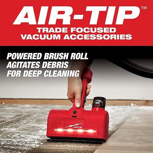 Miniatura 5 de Para Milwaukee 0980-20 M12 AIR-TIP 1-14 pulgadas - 2-12 pulgadas Boquilla de vacío húmedo y seco, longitud 9 pulgadas. Ancho 12 pulgadas. Altura 5