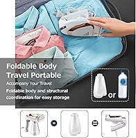 Vista 3 de Potente vaporizador de mano para ropa y tela con suela calentada de acero inoxidable, calentamiento rápido, 1600 vatios