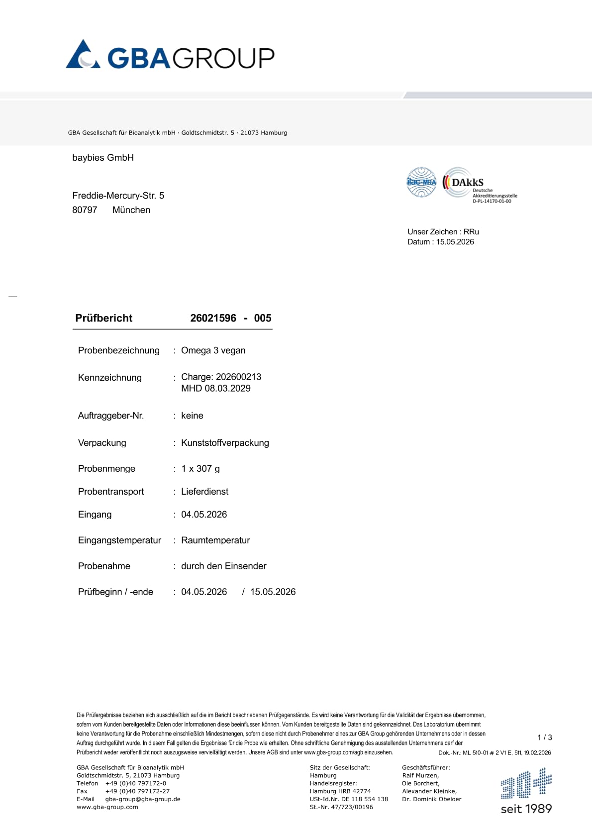 mother+ Omega-3 vegan Mono – Hochwertiges Omega-3 aus Algenöl/Mit DHA & EPA für Schwangerschaft, Stillzeit & Mama-Gesundheit / 100% vegan & nachhaltig