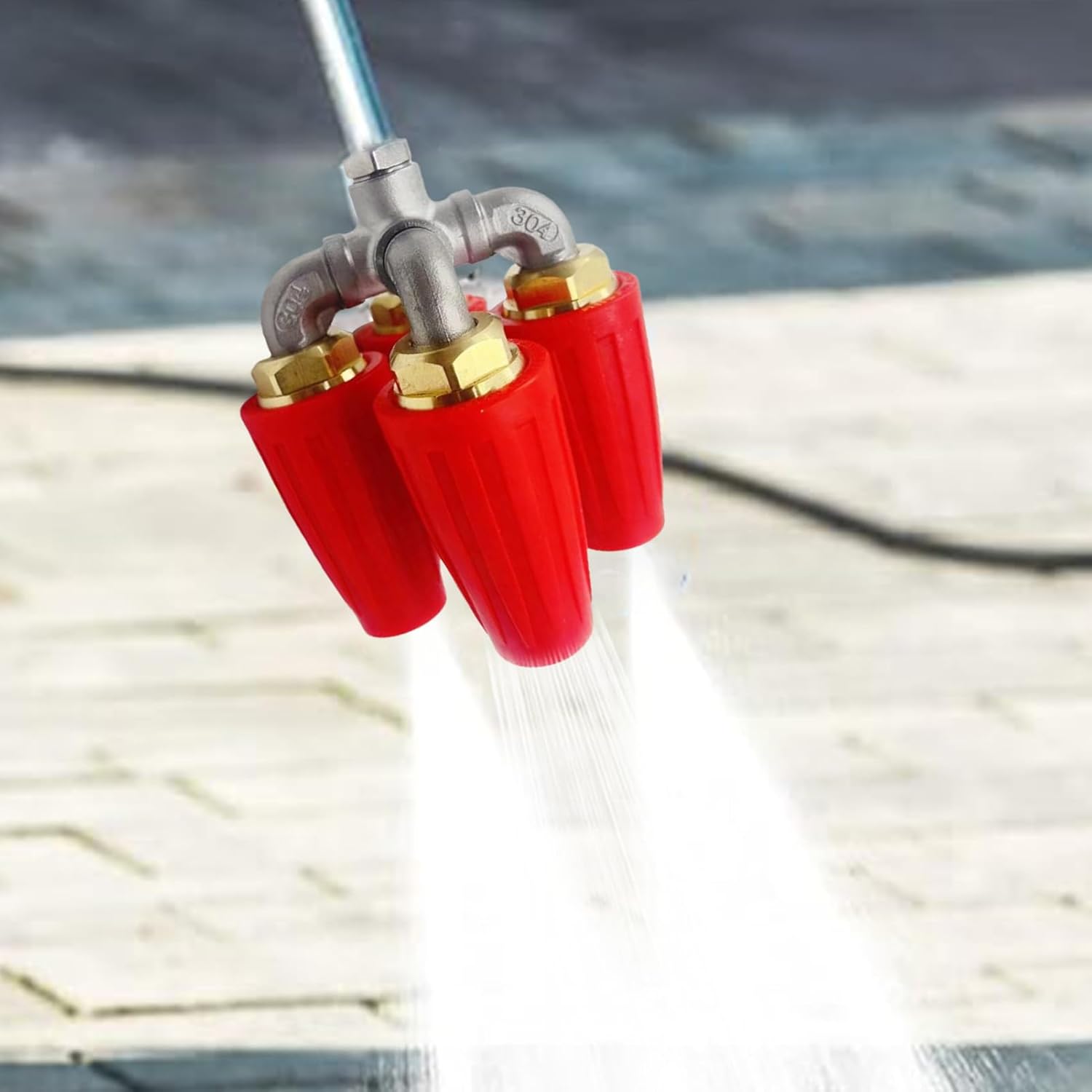 Pressure Washer Spray Nozzle - 4-in-1 Spray Nozzle Power Washer | Efficient Pressure Tips, Head for Deck, Wall, Floor