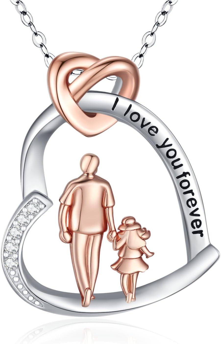 Mother and 1/2/3 Daughters/Son Necklace 925 Sterling Silver Father Daughter Grandma Necklace 2/3 Sisters Gifts Mother's Day Jewelry for Women