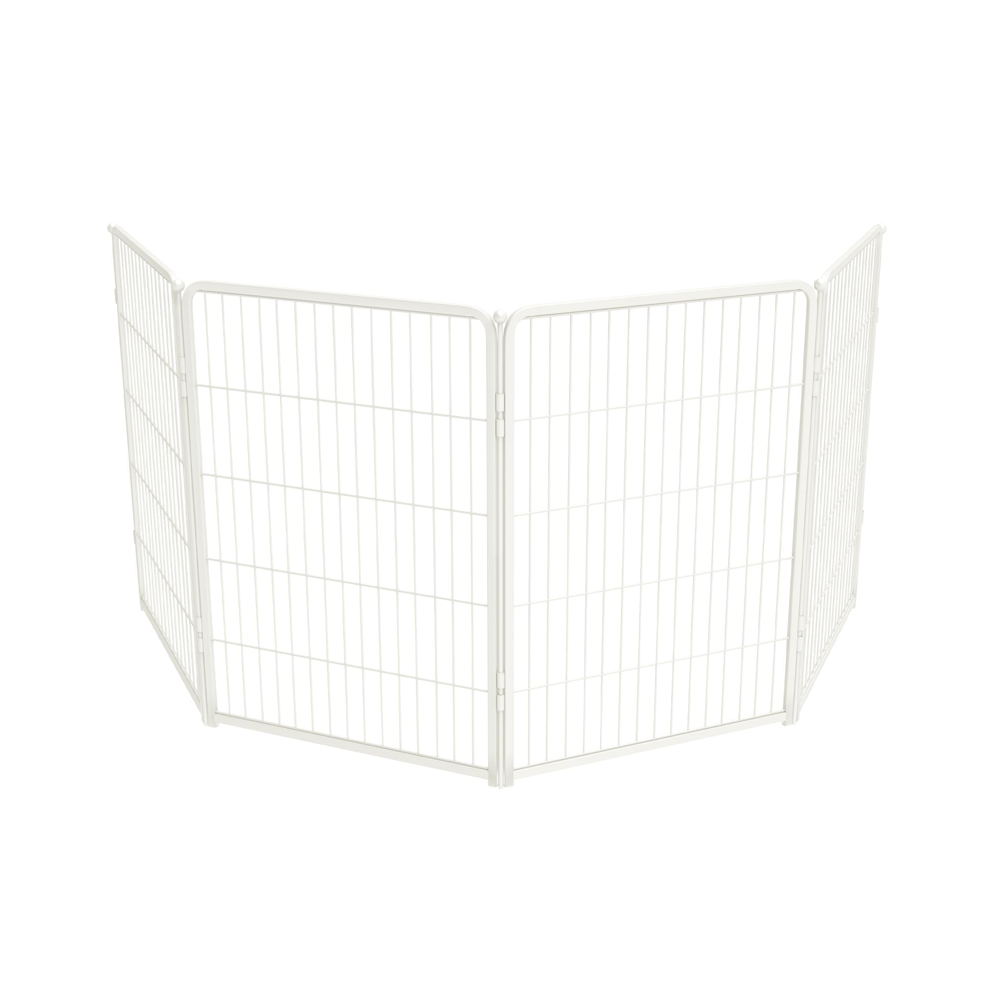 fxw Homeplus Unleashed Indoor Dog Playpen - Stress-Free and Safe Play, Heavy Duty 100cm Height 4 Panels Dog Pen for Medium and Large Dogs, White│Patent Pending
