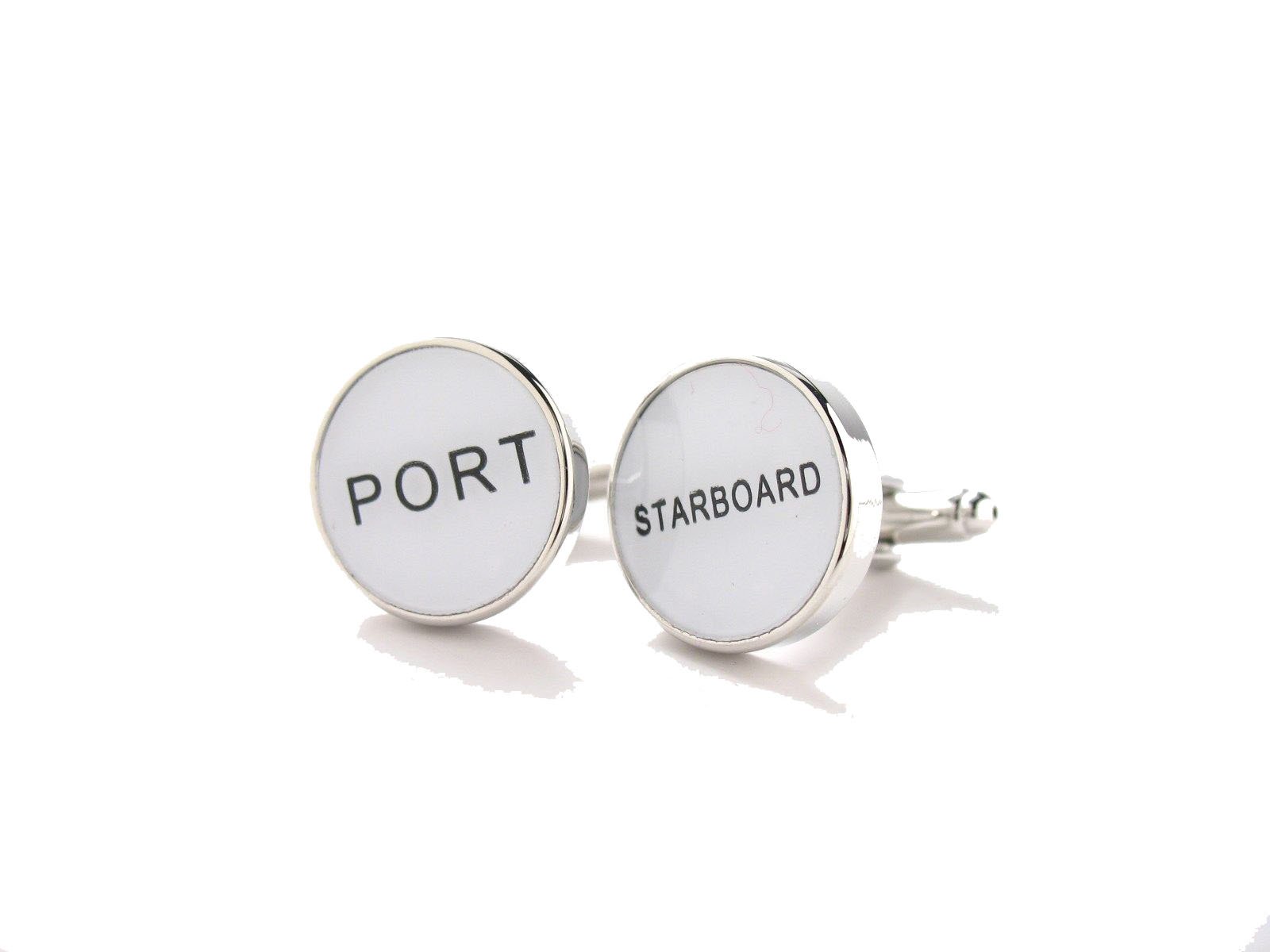 Mens Executive Cufflinks Transportation Collection Round Starboard Port Left and Right Cuff Links