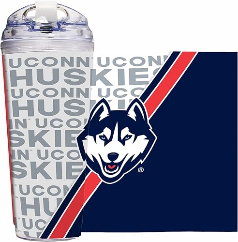 Rico Industries NCAA - Vaso de acrílico estándar de 24 onzas con tapa con bisagras, vaso de doble pared con licencia oficial y popote