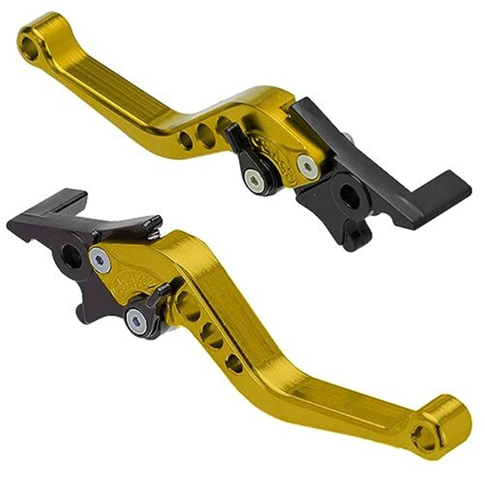 FLBZBLKASL Motorcycle Short Brake Clutch Levers 1 Pair Motorcycle Break Clutch Levers Adjustable 7/8" Motorbike Brake Handle Lever 22mm Handlebar CNC Aluminum Double Disc