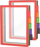 Vista 1 de HABGP 10 unidades/2 separadores de carpetas de 3 anillos con pestañas, separadores de páginas de color para carpetas de 3 anillos con pestañas, 5