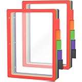 HABGP 10PCS/2 Set 3 Ring Binder Dividers with Tabs, Color Page Dividers for 3 Ring Binder with Tabs, 5 Tab Dividers, Clear Folder Three Ring File Dividers with Tabs, Tabbed Index Dividers