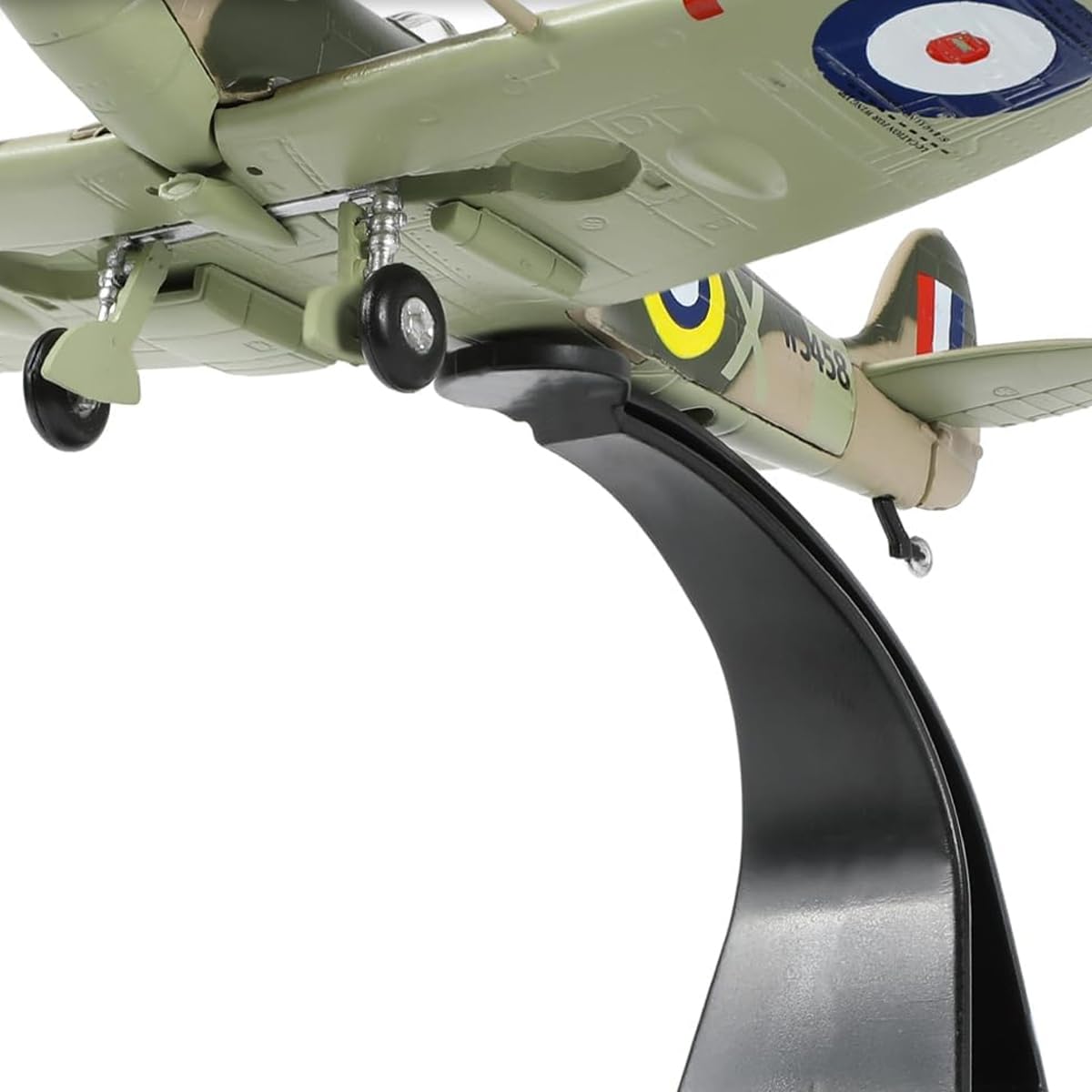 zalati Modèle réduit en métal moulé sous pression Spitfire MKVb W3458 à l'échelle 1/72 avec support, réplique de chasseur de la Royal Air Force RAF, à collectionner, à offrir en cadeau.