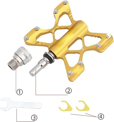 Miniatura 3 de Pedales de liberación rápida, antideslizantes, de aleación de aluminio ultraligera, rodamientos sellados DU, pedales plegables para bicicleta,