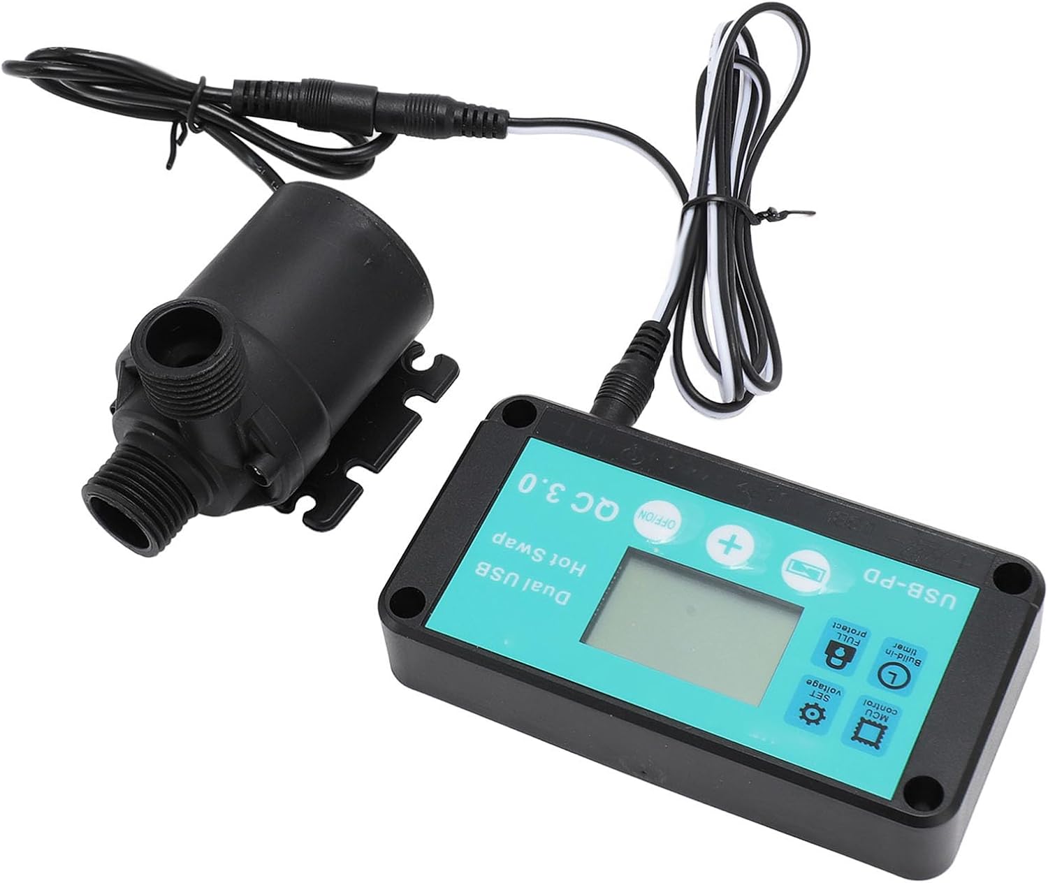 Solar Kit, 12V 800L / H Lower Noise Easy Installation Adjustable Timing for Rural Irrigation Pool Circulation 100‑240V (Without Solar Panel)