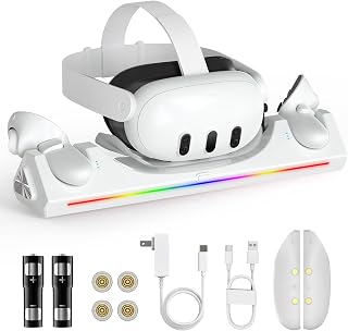 Charging Dock for Oculus Quest 3S/Quest 3, Magnetic Charging Station for Meta Quest 3S VR Headset & Controllers, with 2 Re... Price In India