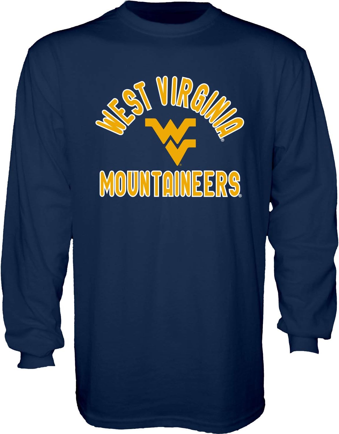 Blue 84 Men's West Virginia Mountaineers Long Sleeve T Shirt Line Up Team Color, West Virginia Mountaineers Navy, Large