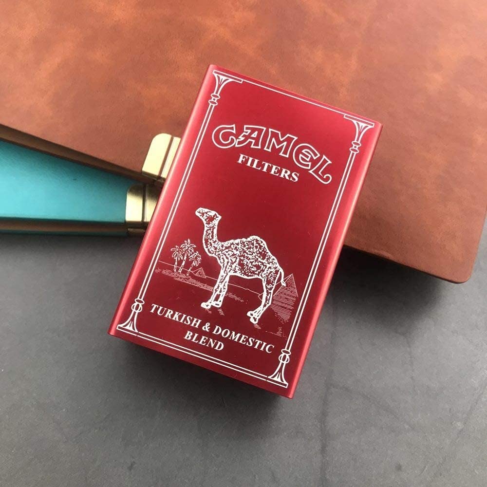 XIAOXIA Black Camel Cigarette Box Waterproof and Pressure Resistant  Aluminium Alloy Portable Automatic 20 Cigarettes (Colour: Red, Size: Camel)  : Amazon.co.uk: Fashion