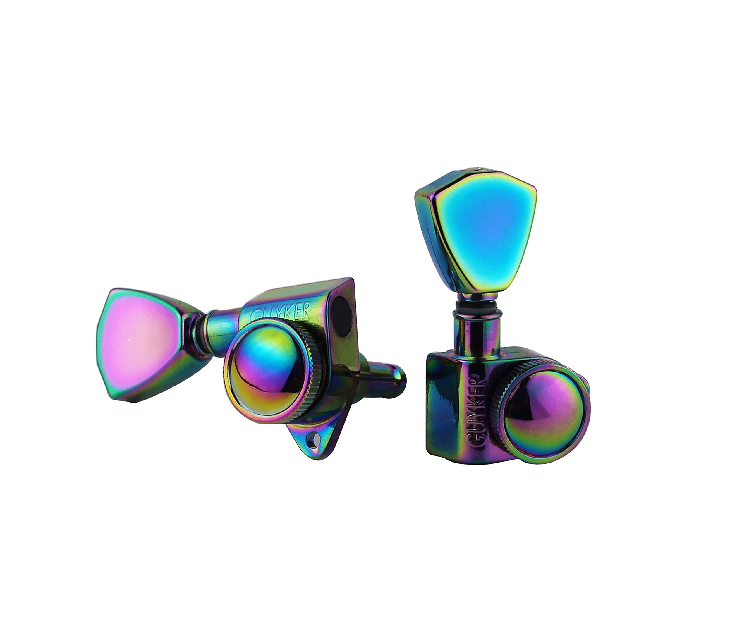 Guyker 6Pcs Guitar Locking Tuners (3L + 3R Handed) U2013 1:21 Lock String Sealed Tuning Key Pegs Machine Heads With Keystone Knob Replacement For LP, SG, TL Style Electric Or Acoustic Guitars