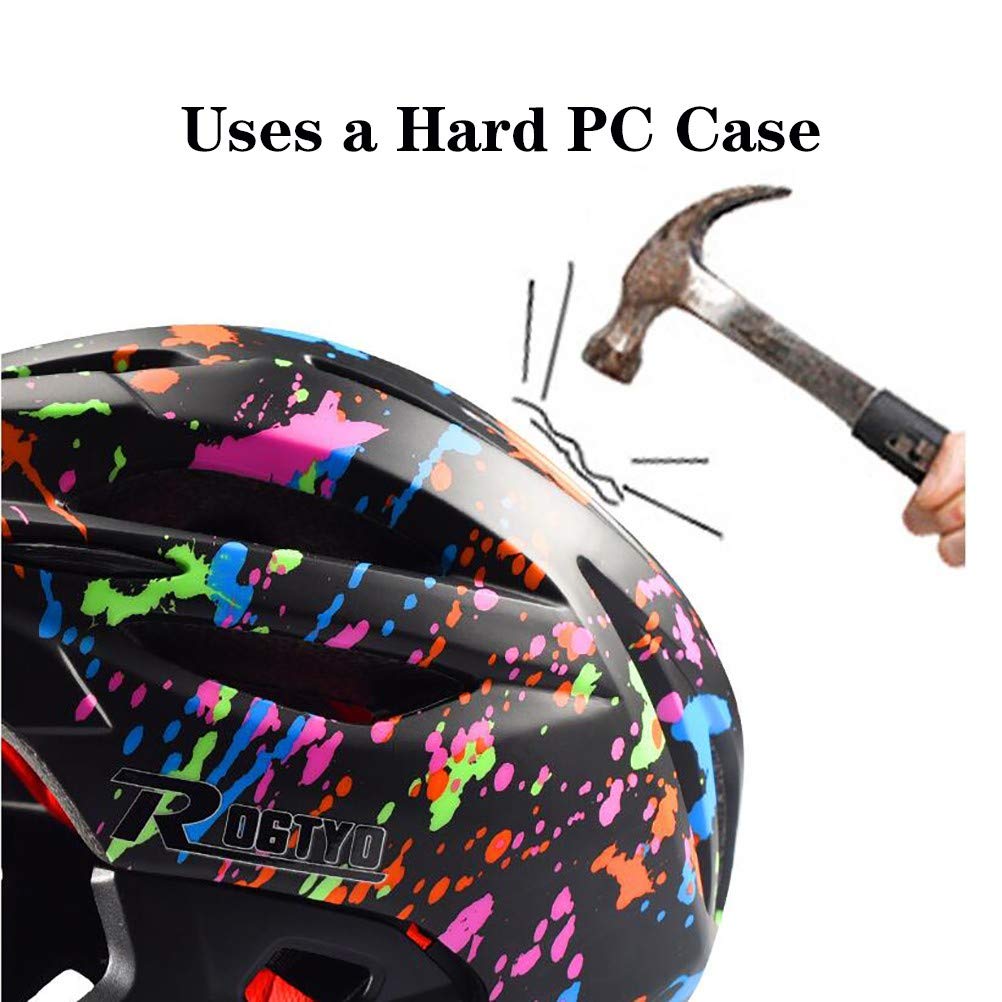 Kinder Fahrradhelm Abnehmbar Integralhelm Verstellbar Kinderhelm Multi-Sport Schutzhelm für 3-15 Jahre Junge Mädchen Skateboard Roller Inlineskaten Scooter BMX