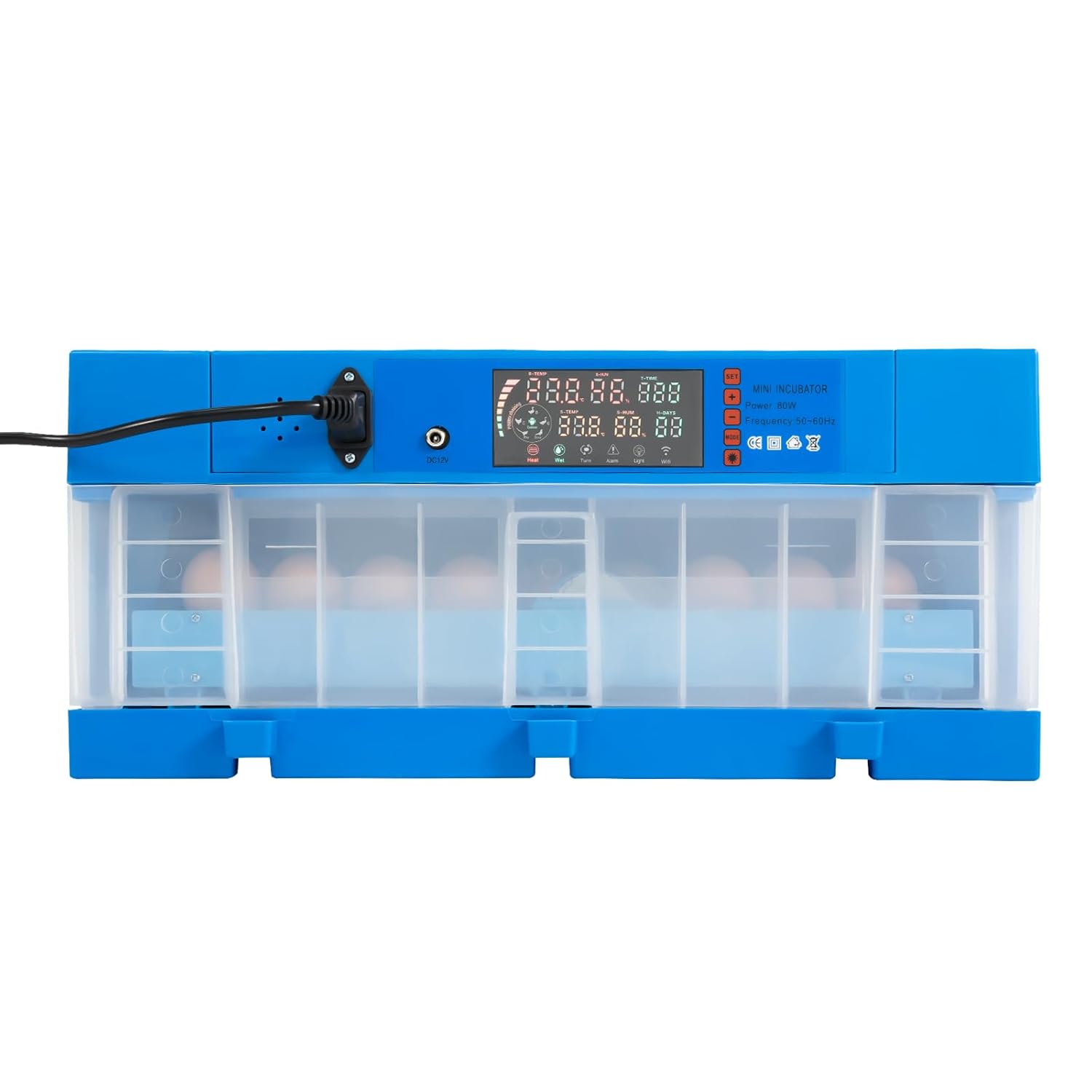 Egg Incubators, 360°Automatic Egg Turner Incubator Kit with Temperature & Humidity Control for Hatching 48 Eggs of Chicken Ducks Goose Pigeon Quail Parrot at Farm Lab Home