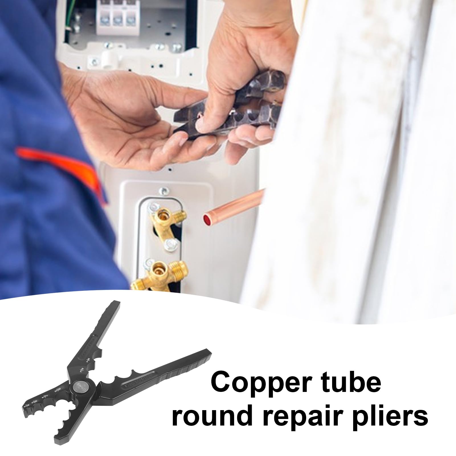 Pince de réparation de tubes en cuivre, outil de réparation de tubes en cuivre | Pince à tuyaux Outil de de tuyaux de réfrigérant,Outils à main rond de tube en, outil de réfrigératio