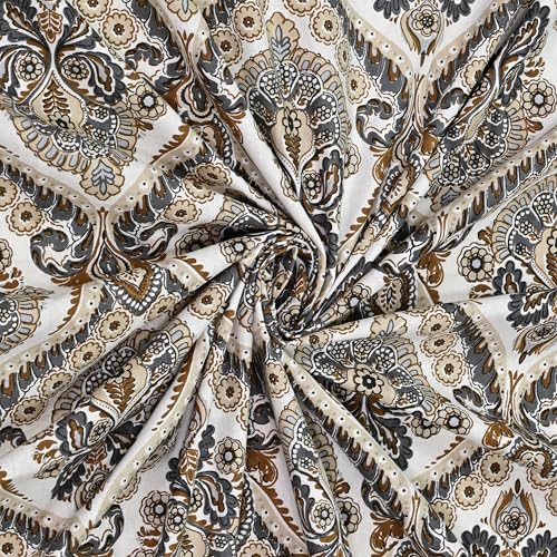 Image of 100% Cotton Single Bedsheet with 1 Pillow Cover | 240 TC Pure Cotton Flat Bed Sheet | Traditional Jaipuri Printed Bedding Set | Soft & Breathable | 60 x 90 Inch (Rangmahal Single 27)