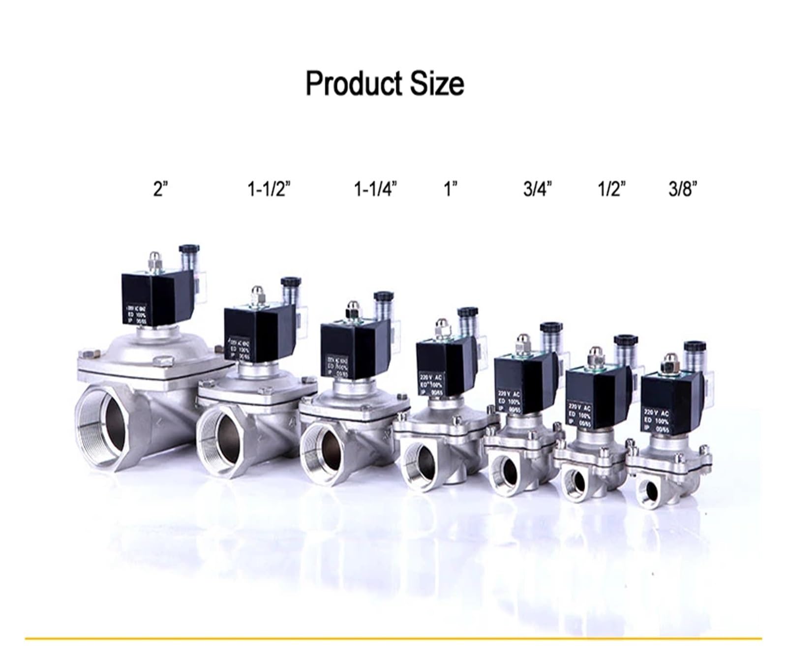 Válvula Solenoide eléctrica normalmente cerrada, 1/2 ", 3/4", 1 ", 2", agua, 24v, 230v, 24V, 12V, acero inoxidable, IP65, bobina DIN, alta temperatura Excelente sellado(1",EPDM-SEAL_24VDC)