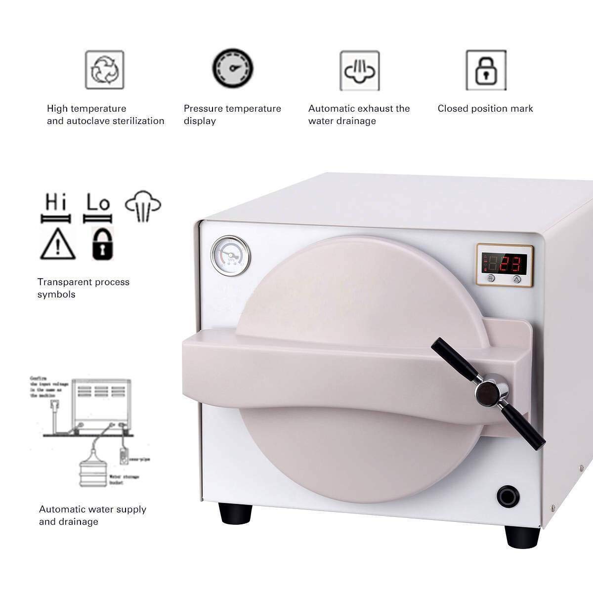 Autoclave Steam Automatically High Temperature D14 18L US Stock