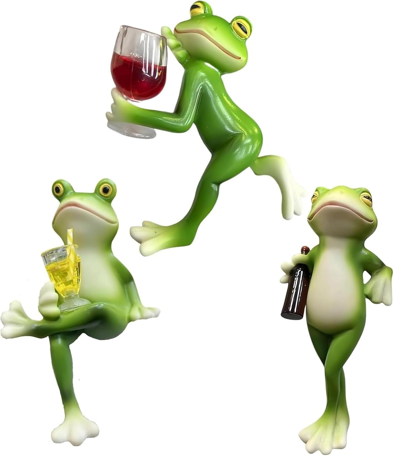 Frogs Hangers Edges Mounted Garden Sculpture Weather Resins Decoration for Outdoor Plant Balcony Synthetic Resins Garden Sculpture