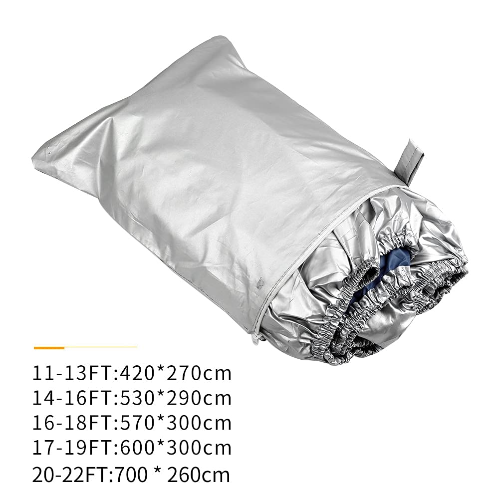 Telo Copri Barca,Copertura Della Barca Copertura for barche Yacht Protezione for esterni Protezione da barca impermeabile in argento riflettente 300D Oxford Tessuto Anti-Smasking Tear Proof 11-22FT