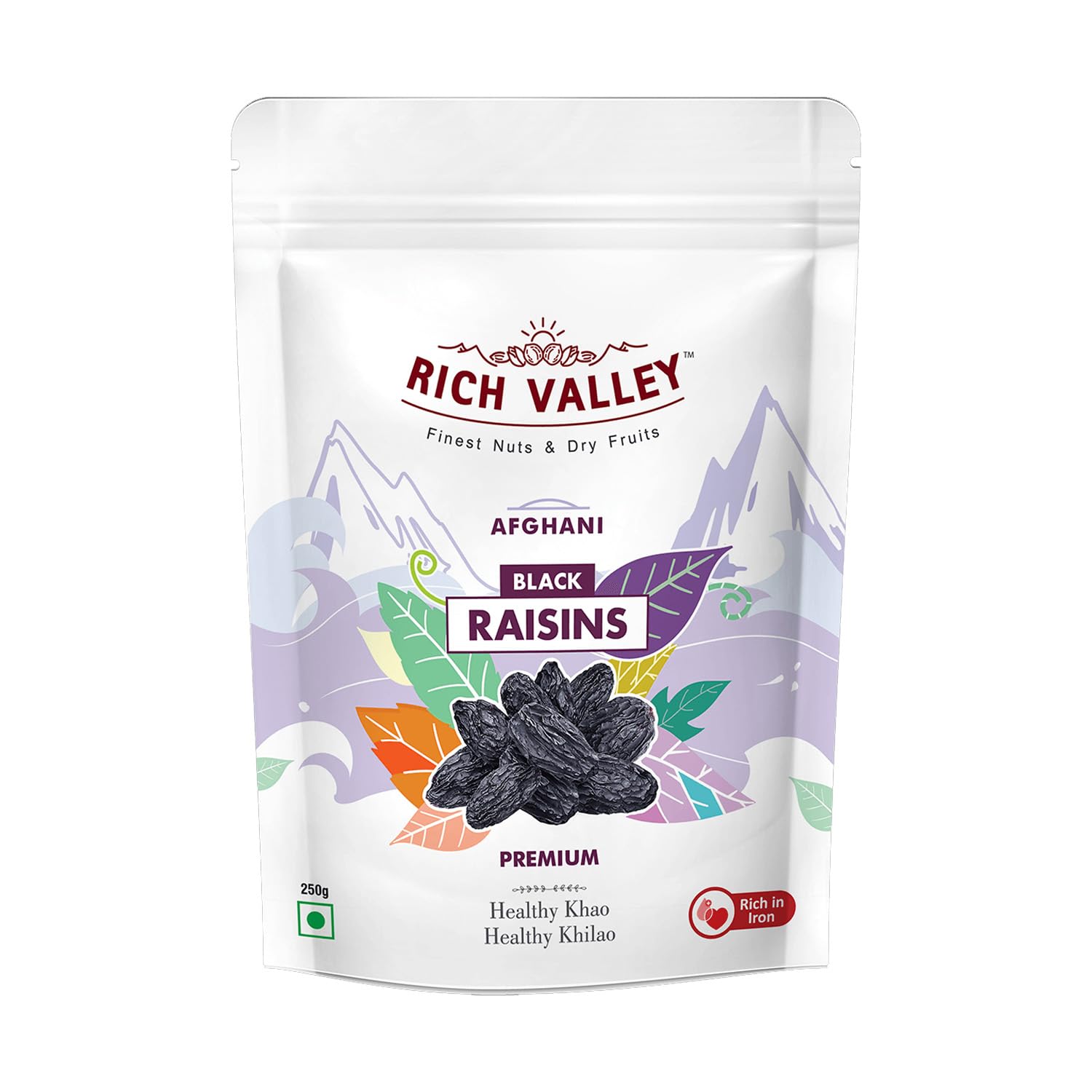 Rich Valley Premium Afghani Black Raisins 250 g | Kali Kishmish | Munakka Dry Fruits | Delicious & Healthy Snack Perfect for Diwali Gifts (B0D8T6NJJN) Amazon Price History, Amazon Price Tracker