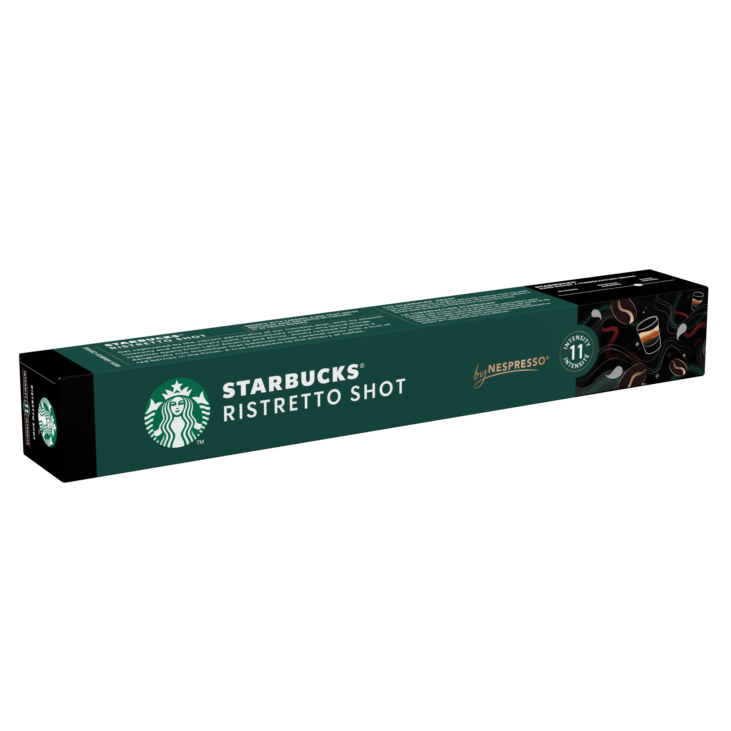 STARBUCKS Ristretto Shot od Nespresso, Dark Roast, Kapsułki Kawy 100 Kapsułki