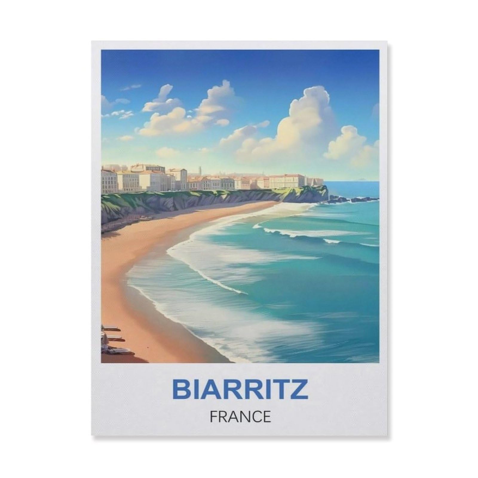 Funny Metal Tin Signs，Biarritz France(15x30cm）